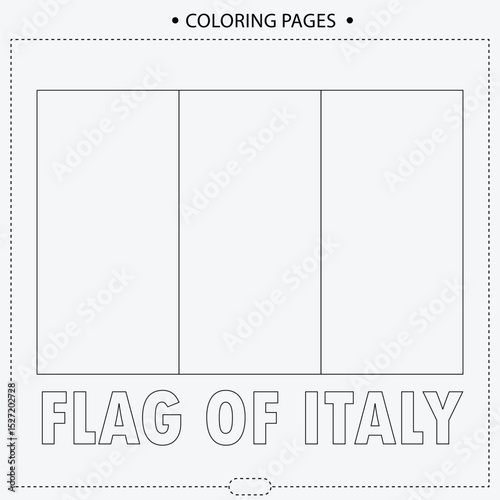 Flag Of Italy Vector Design , Coloring Pages for Kids