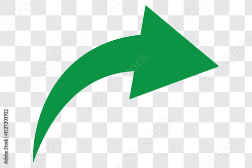 wavy curved Long arrow icon. long line arrow vector. flat style Arrow symbol. arrow on a transparent background. vector illustration. Green long arrow, curve green arrow icon vector for your apps, web