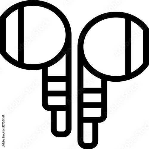 Black earphone icon - outline