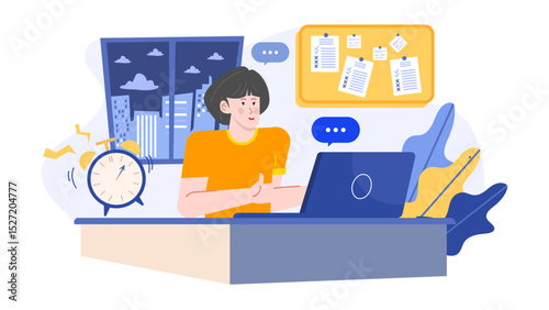 Person working on a laptop with a todo list suitable for office, freelance, productivity, remote work, task management, home office concepts.