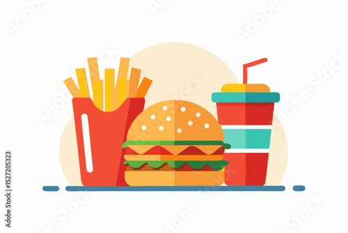 fast food combo burger fries drink