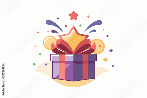 festival gift box bow slightly opened