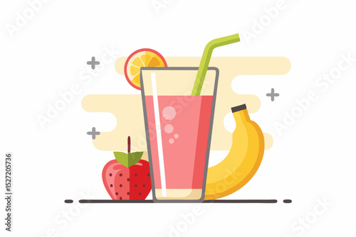 smoothie banana strawberry glass