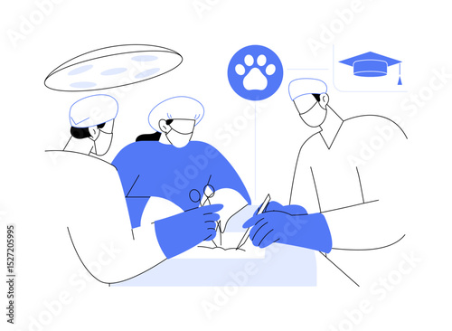 Surgery practice isolated cartoon vector illustrations.