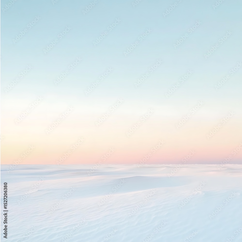 Fototapeta premium “Aerial Pink-Dawn Snowy Plain – Serene Winter Landscape Photography”