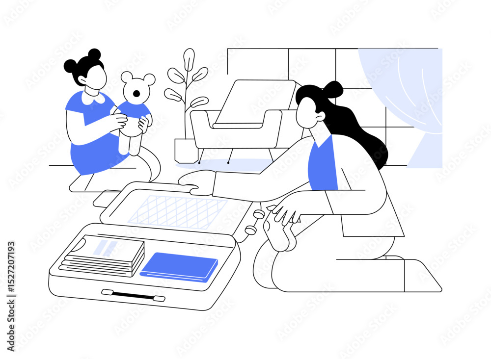 Traveling with kids isolated cartoon vector illustrations. Traveling with kids isolated cartoon vector illustrations.
