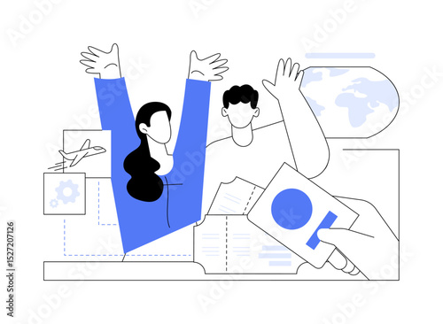 Ready for traveling isolated cartoon vector illustrations.