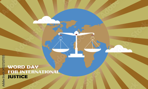 World International Justice Day Vector