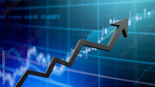 Stock market growth trends financial analysis digital graphs corporate environment dynamic perspective investment concepts