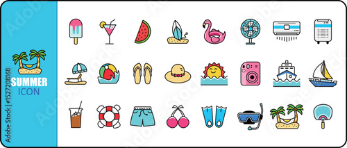 How to Spend a Hot Summer Vacation - June 6, 2025: Summer Icon Set
