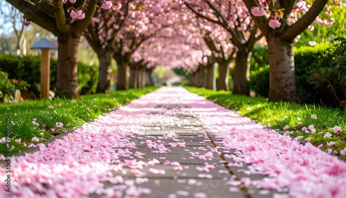 Spring blossoms line a pathway (1)
