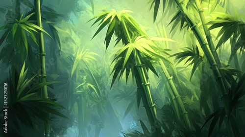 Lush bamboo forest
