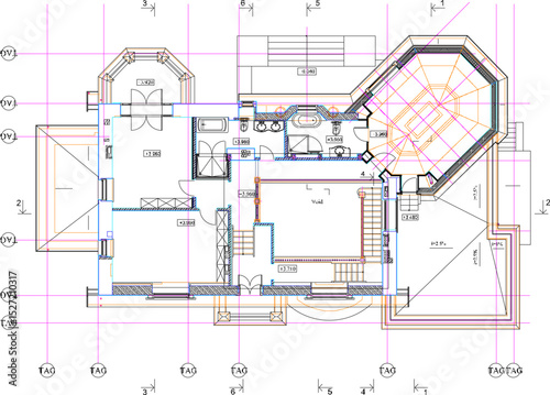 vector illustration of architectural design layout site plan landscape building house classic vintage ethnic traditional minimalist simple modern 
