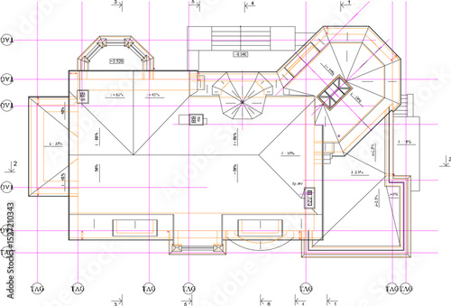 vector illustration of architectural design layout site plan landscape building house classic vintage ethnic traditional minimalist simple modern 