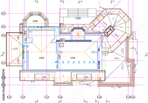 vector illustration of architectural design layout site plan landscape building house classic vintage ethnic traditional minimalist simple modern