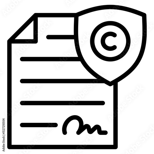 Copyright Document Icon Element For Design