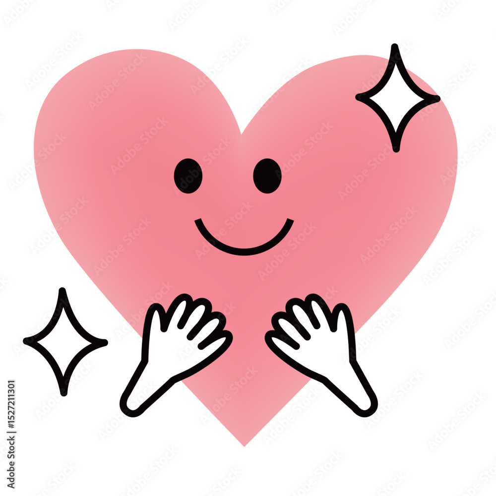 Obraz premium ピカピカの笑顔のハート
