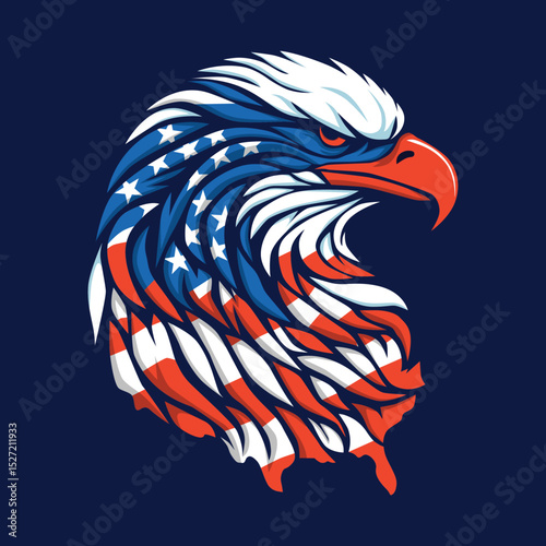 American Eagle Day Vector With Dark Background