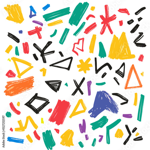 Cat illustration colorful shapes vector