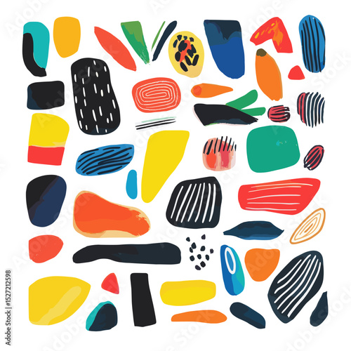 Cat illustration colorful shape vector