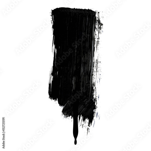 Vertical brush stroke silhouette black art vector
