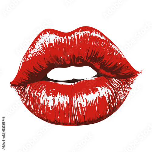 Red lipstick kiss mark cosmetics red art vector