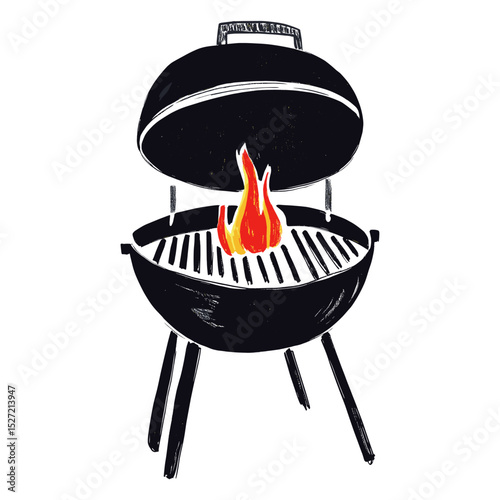 CHARCOAL BBQ GRILL charcoal cooking grill vector