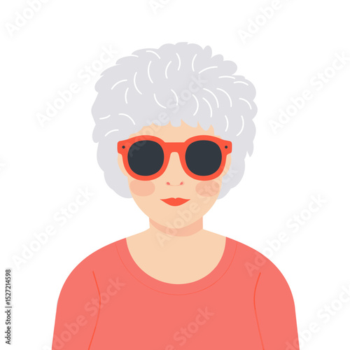 Woman person with light skin sunglasses portrait illustration vector