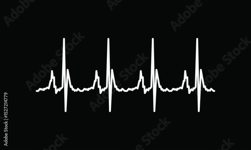 set of icons and symbols ECG - EKG signal, Heart pulse line concept design
