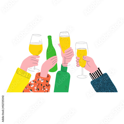 Hands holding beer illustration glasses drinks vector