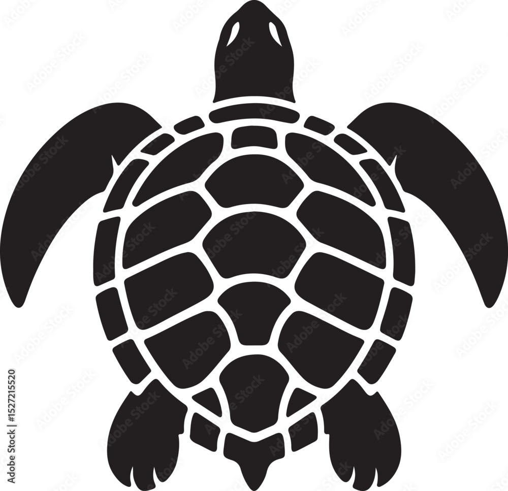Obraz premium Turtle Black Silhouette Vector, Sea Animal Clipart & Ocean Wildlife Design