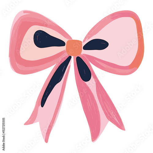 Bow pink illustration accessories vector