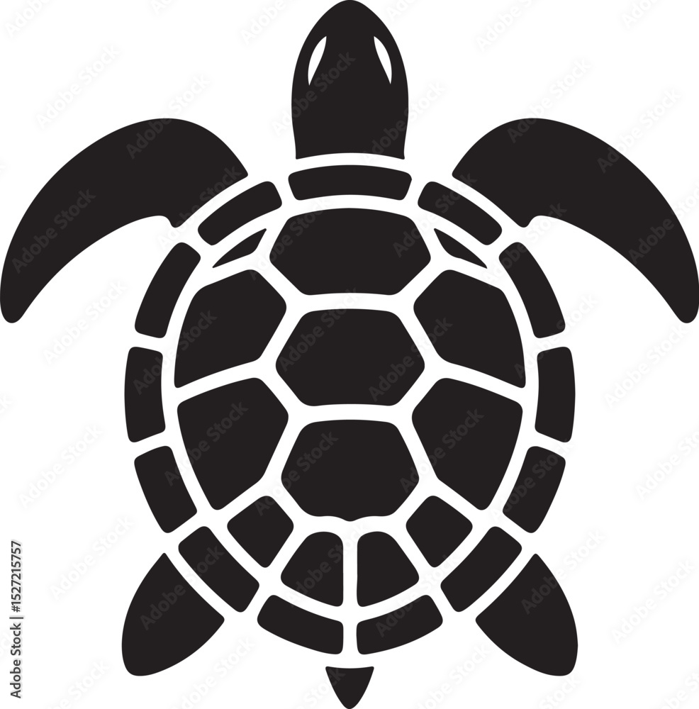 Obraz premium Turtle Black Silhouette Vector, Sea Animal Clipart & Ocean Wildlife Design