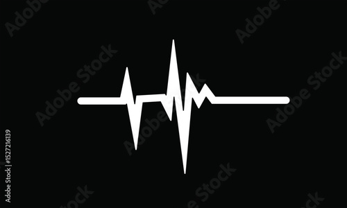set of icons and symbols ECG - EKG signal, Heart pulse line concept design
