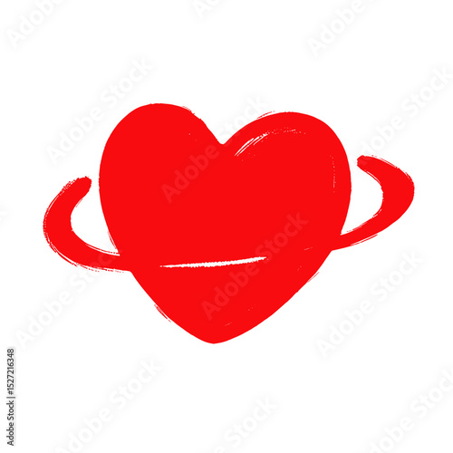 Heart saturn icon illustration red romantic vector