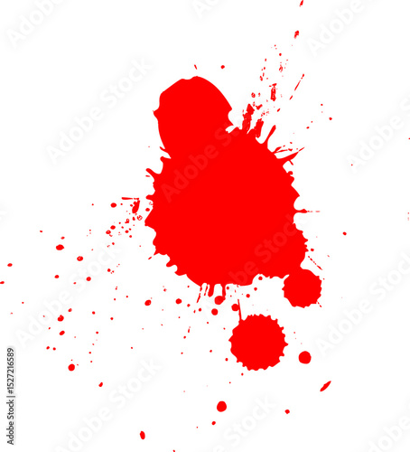 red ink brush drop splatter splash artistic grunge graphic element