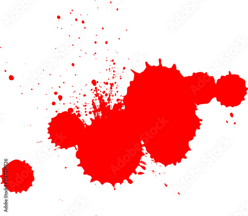 red watercolor brush drop splatter splash artistic grunge style
