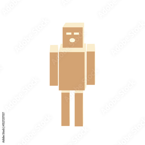 cardboard box with a man