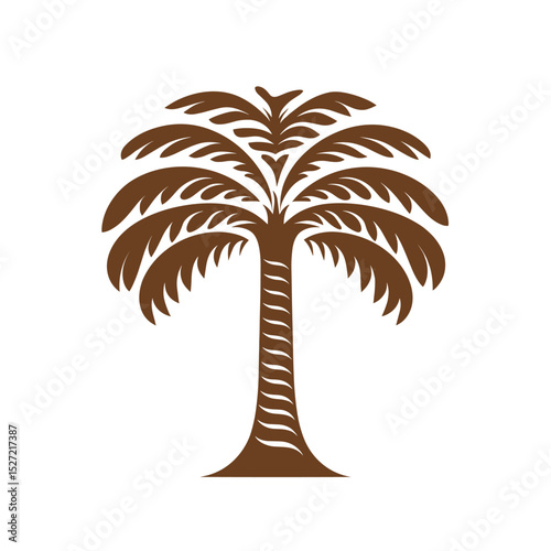 Ancient palm tree illustration silhouette design vector