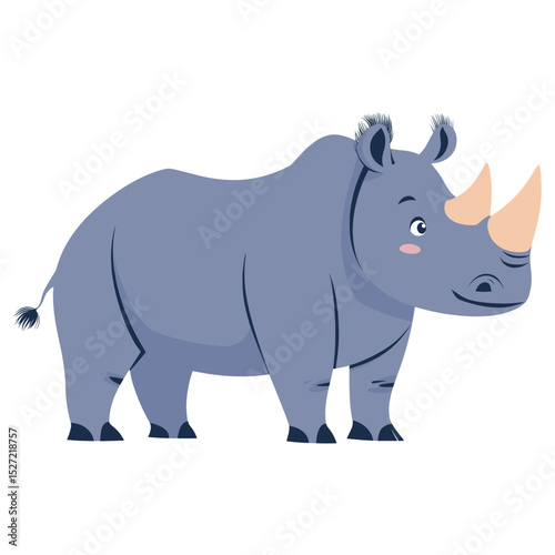 Vector illustration of Rhinoceros rhino rhinoceros children's vector