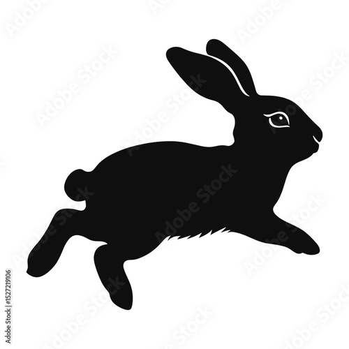 A rabbit silhouette running illustration animal bunny vector