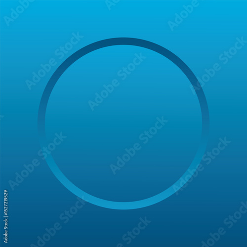 Abstract 3d blue color circle frame design for backdrop product. Geometric background with copy space. Top view scene. Abstract blue background with circle frame. Vector EPS10