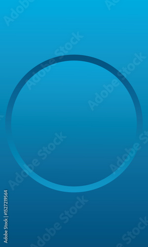 Abstract 3d blue color circle frame design for backdrop product. Geometric background with copy space. Top view scene. Abstract blue background with circle frame. Vector EPS10