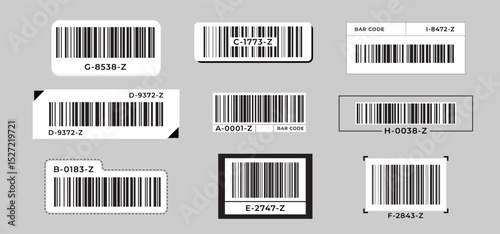 Bar code tag design type label. barcode style useful. vector