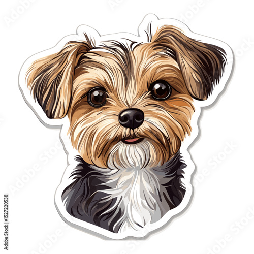 Small breed a dog sticker pet art illustration vector