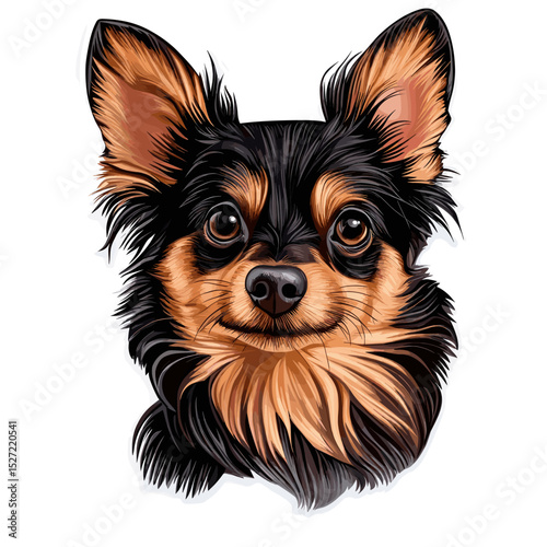 A dog head sticker animal pet illustration vector