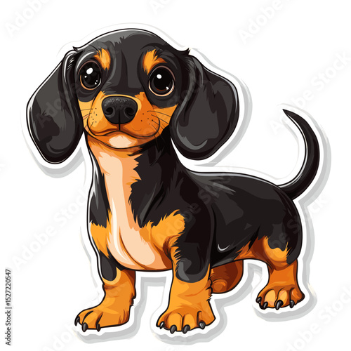 A dog sticker dachshund puppy pet vector