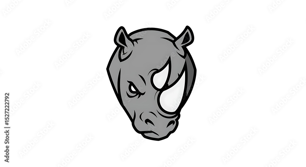 Obraz premium vector art line of angry rhino brave gentle muscle with fire effect and siluet effect suitable for mockup and logo product of team isolated white background