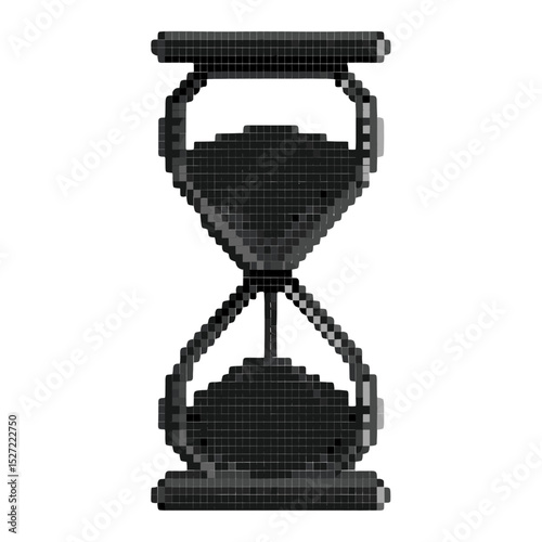 Pixel style of hourglass black illustration pixelated vector