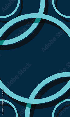 Abstract neon circle lines on dark blue background. Geometric stripe line art design. Modern shiny color lines. Futuristic technology concept. Suit for poster, cover, banner, brochure, website